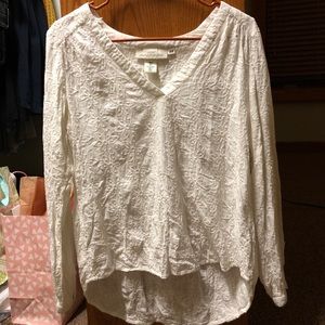 White blouse with flower pattern